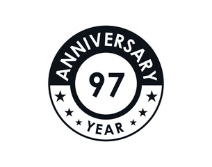 97 years anniversary badge vector design