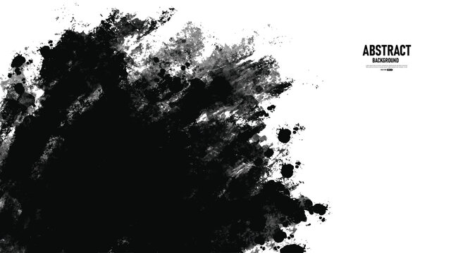 Black and white abstract background with grunge texture. Vector illustration