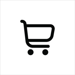 Shopping cart icon vector isolated on white background