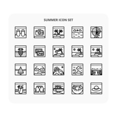 icon summer and holiday outline