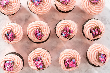 Chocolate strawberry cupcakes