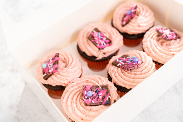 Chocolate strawberry cupcakes