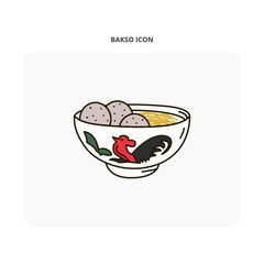 Meatball illustration icon in a bowl
