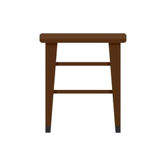 Classic backless chair icon flat isolated vector