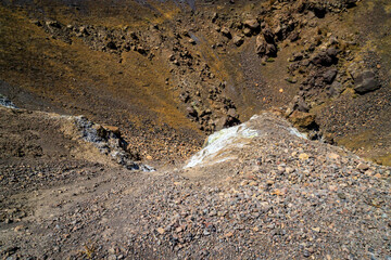 Crater. Views from volcano island Nea Kameni. Santorini - officially Thira and classic Greek Thera...