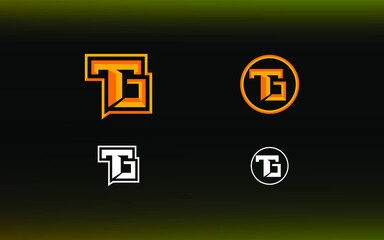 Initials TG logo with a bright color is suitable for E sports teams and others
