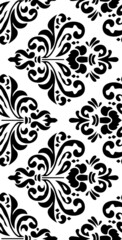 Seamless black and white floral pattern