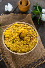 Khichdi or Khichadi, a popular Indian recipe. The food is made of dal or lentils and rice combined...