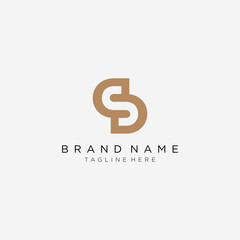 Creative minimalist letter SD logo design template.