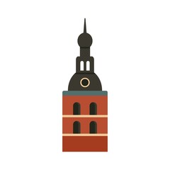 Riga cathedral icon flat isolated vector