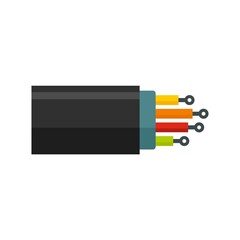 Optical fiber port icon flat isolated vector