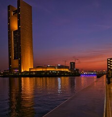 sunset over the river