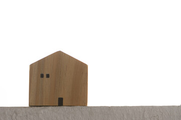 small wooden house design with white background