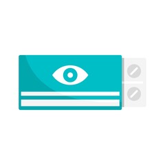 Eye care pill icon flat isolated vector