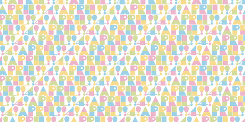 Cute geometric april background. Seamless pattern.Vector. 4月のかわいい幾何学パターン
