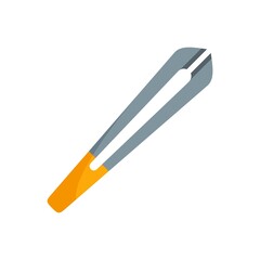 Eye lens forceps icon flat isolated vector