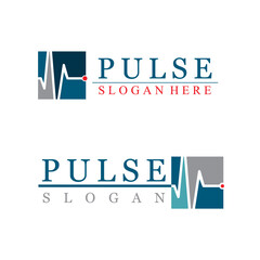 Pulse simple logo about heartbeat in ecg