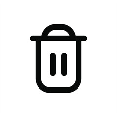 Trash icon vector isolated on white background. recycle bin.