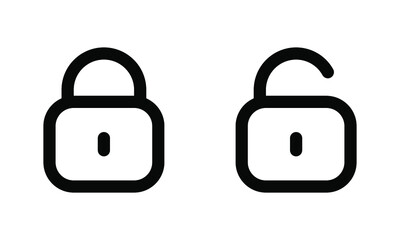 Lock and unlock icons vector isolated on white background