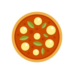 Dinner pizza cook icon flat isolated vector