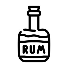 rum drink bottle pirate line icon vector. rum drink bottle pirate sign. isolated contour symbol black illustration