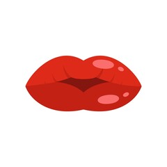 Lipstick kiss icon flat isolated vector