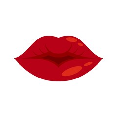 Beauty kiss icon flat isolated vector