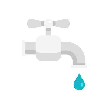 recommend clip art: Water tap icon flat isolated vector