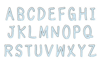 手描き風アルファベットのイラストセット