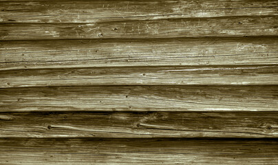 A wooden wall with an aged surface.
Vintage wall and floor made of darkened wood, realistic plank texture.
 Empty room interior background.
