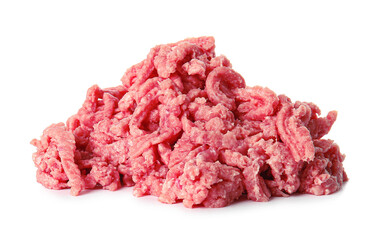 Fresh forcemeat on white background