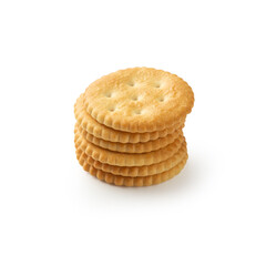Cracker cookies isolated on white background with clipping path.