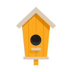 Fotobehang Cute bird house icon flat isolated vector © anatolir