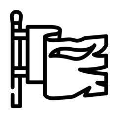 flag pirate line icon vector. flag pirate sign. isolated contour symbol black illustration