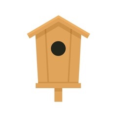Obraz na płótnie Canvas Decoration bird house icon flat isolated vector
