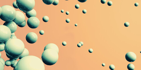 3D render of different size of spheres