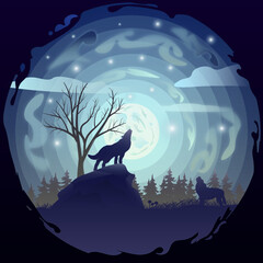 wolves howl at the moon