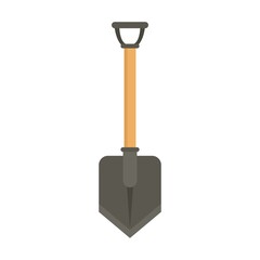 Hiking shovel icon flat isolated vector