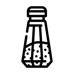 salt in salt shaker line icon vector. salt in salt shaker sign. isolated contour symbol black illustration