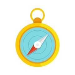 Hiking hand compass icon flat isolated vector