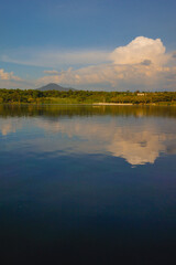 sunset over the lake