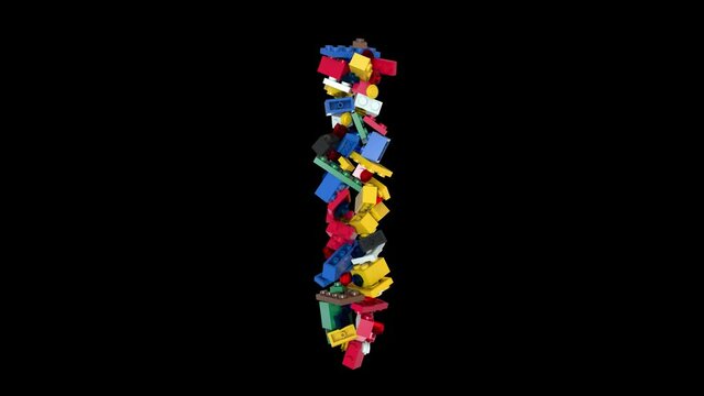 Shuffled Colored Bricks Building Blocks Typeface Text 
with alpha I