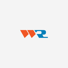 Initial letter WR logo design template.