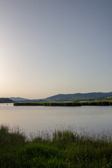 sunset over the lake