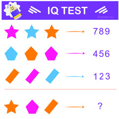  Which number replaces the question mark? Intelligence puzzle, Logic question, IQ Test,  Visual intelligence.  - obrazy, fototapety, plakaty
