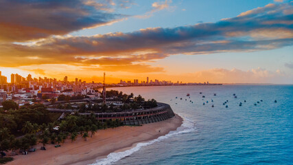 sunset over the river