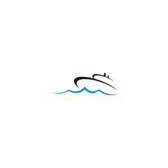 boat logo design concept icon template vector illustration