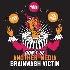 Clown Brainwash Victim Vector Illustration 