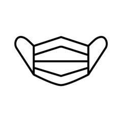 Face protective mask icon. Flat pictogram for web. Line stroke. Respirator isolated on white background. Outline vector eps10. Coronavirus pandemic