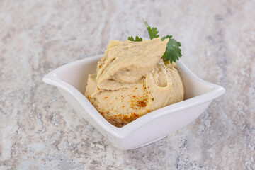 Traditional Jewish Hummus with olive oil